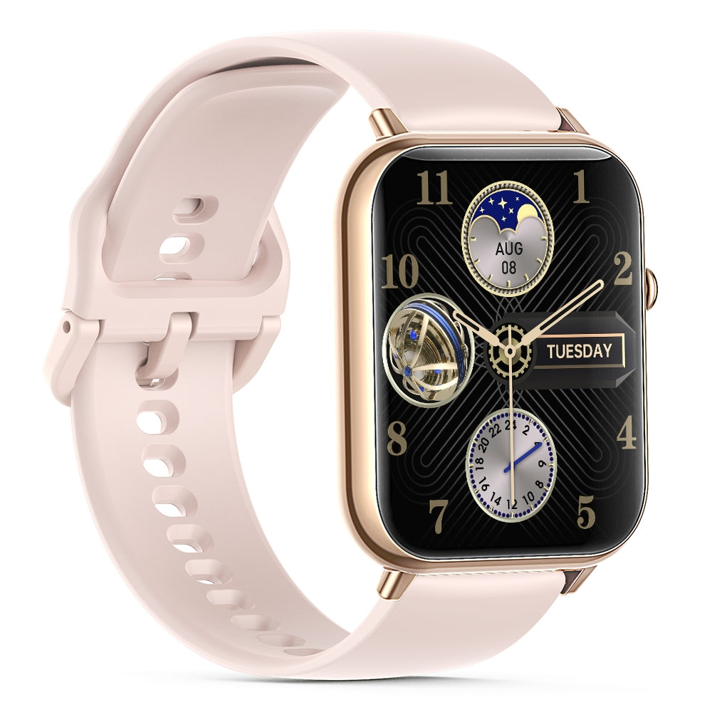 Smartwatch with Bluetooth Calling 2.1 Inch Display 104 Sports Modes Health Monitoring IP68 Waterproof-Pink
