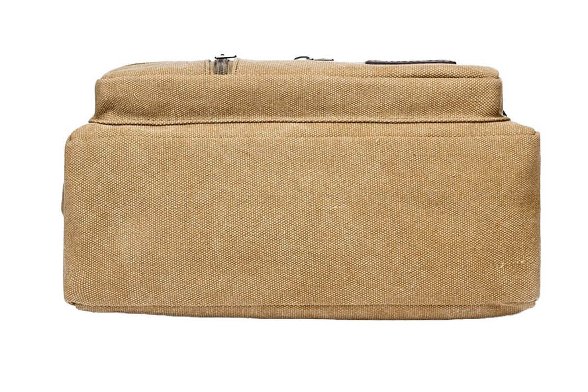 Men Vintage Crossbody Canvas Messenger Shoulder Bag-Brown