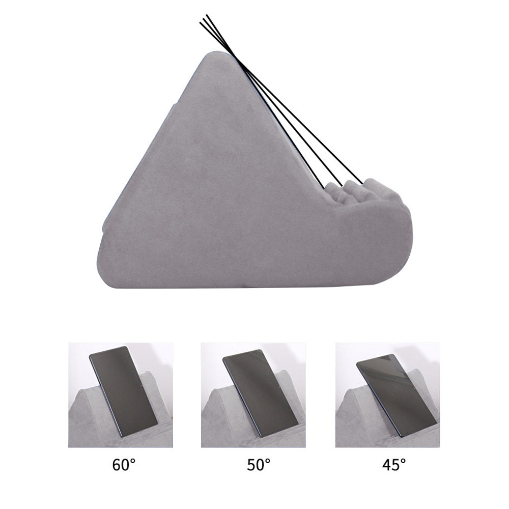 Multi-Angle Tablet Holder Compatible with iPads Lazy Holder Stand for Bed and Desk with 2 Pockets Grey