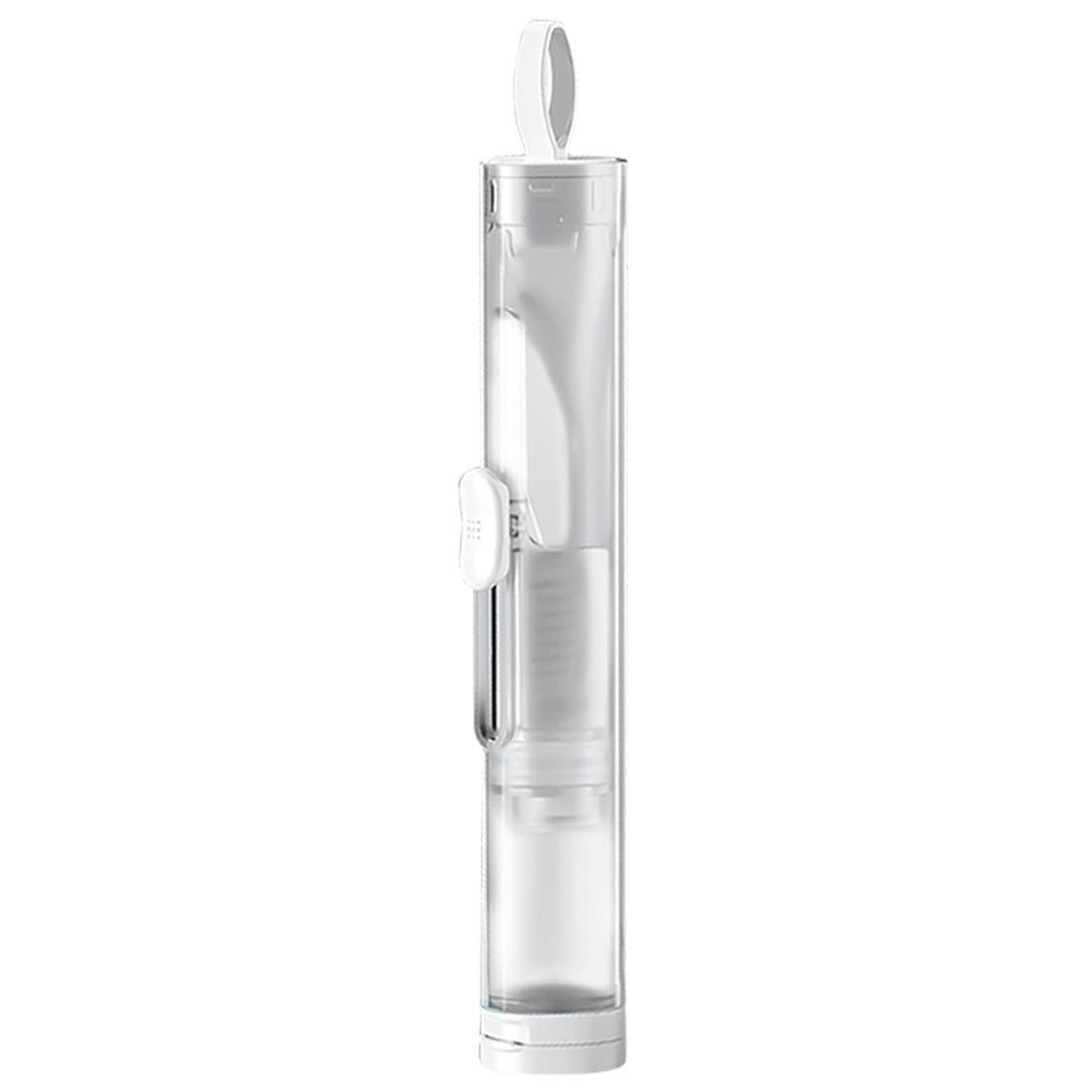 Travel Toothbrush with Built-in Toothpaste Container Kit Foldable Toothbrush for Camping Trip White