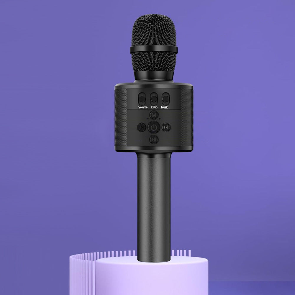 Wireless Bluetooth Karaoke Microphone with LED Lights Home Party Singing Mic Black