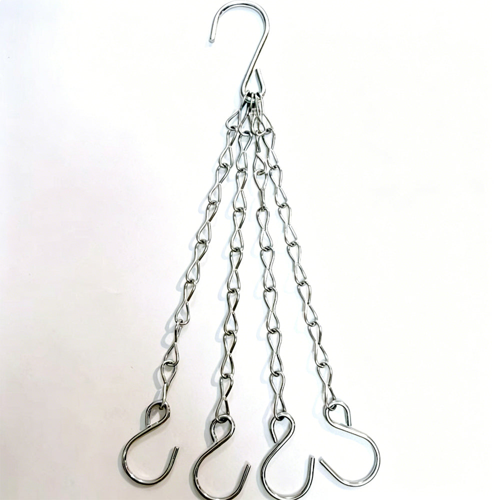 2Pcs 4 Point Hanging Basket Chain Set Basket Hangers for Planters-S Hook Buckle