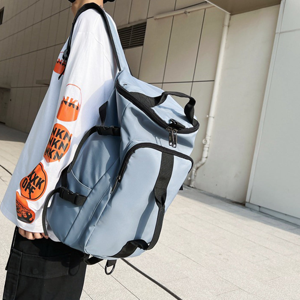 3-in-1 Sports Duffle Bag Travel Backpack Weekender Overnight Bag Blue