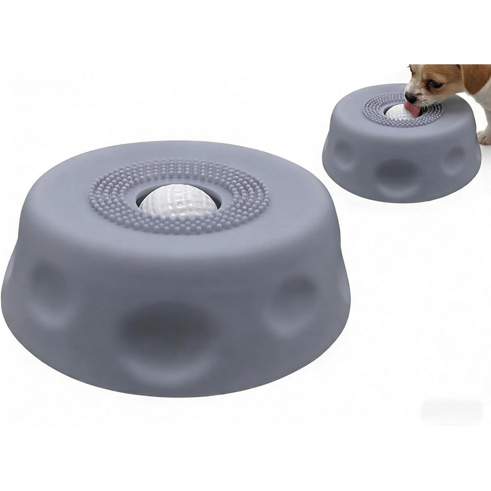 Dog Licking Bowl Slow Feeder Bowls for Yogurt Liquid Treat Interactive Dog Toys-Grey