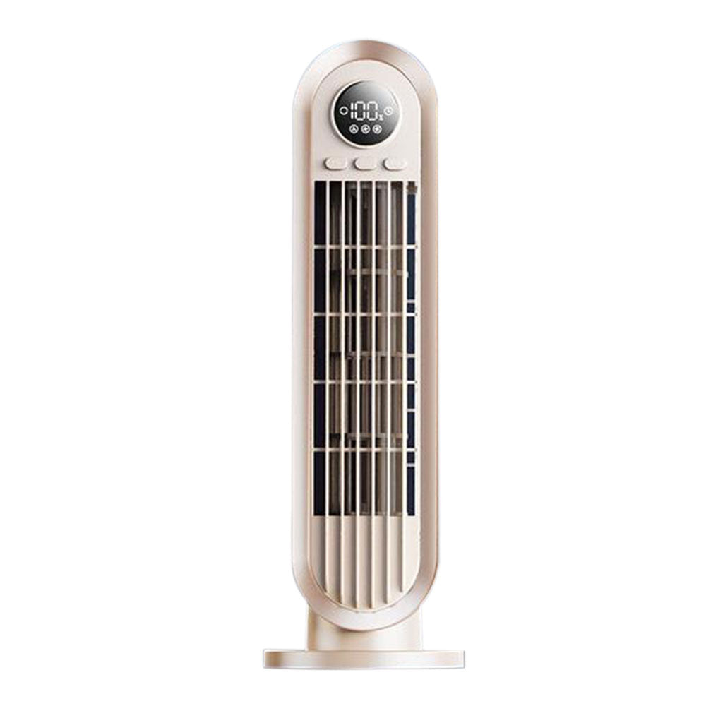 3-Speed Adjustable Oscillation Fan Bladeless Digital Display Desk Fan with Timer Setting Beige