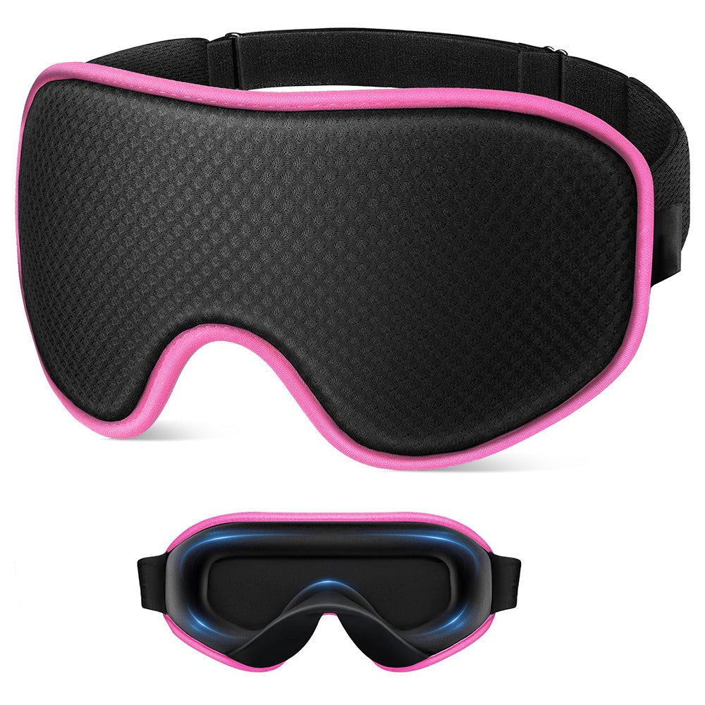 3D Sleeping Eye Mask Breathable Light Blocking Night Mask Rose Red