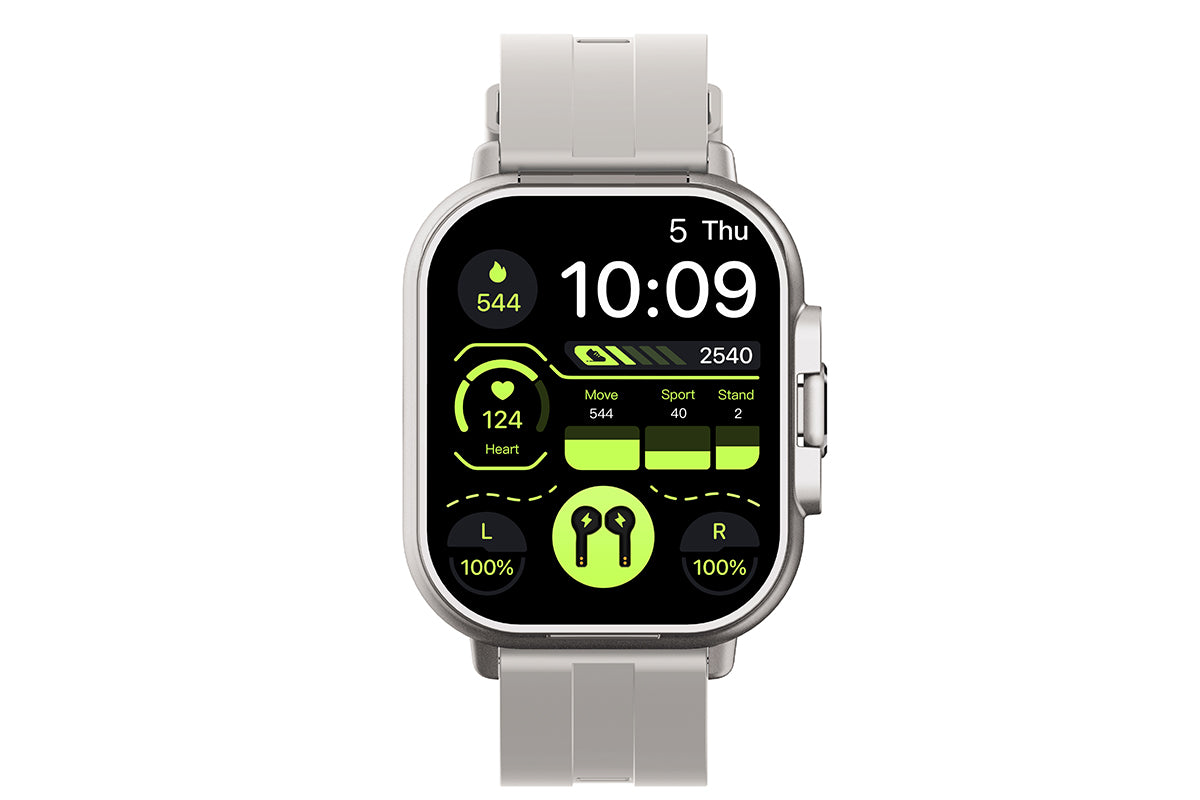 Smart Watch with Earbuds 2 in 1 Smart Call Watch with Bluetooth Headphones 2.01-Inch Heart Rate Sleep Monitoring Fitness Tracker-Grey