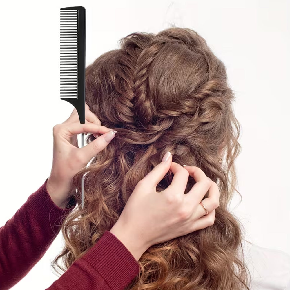 28Pcs Hair Styling Combs Set for Curling Combing Straightening-Black