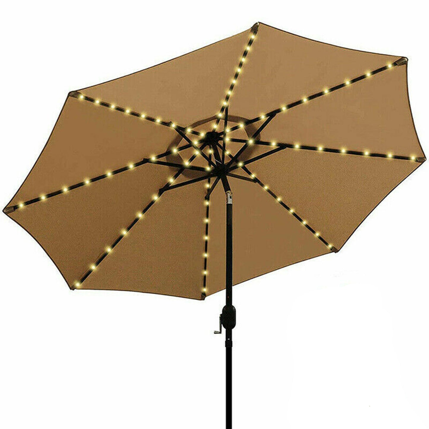 104 LED Solar Patio Umbrella String Lights -Yellow
