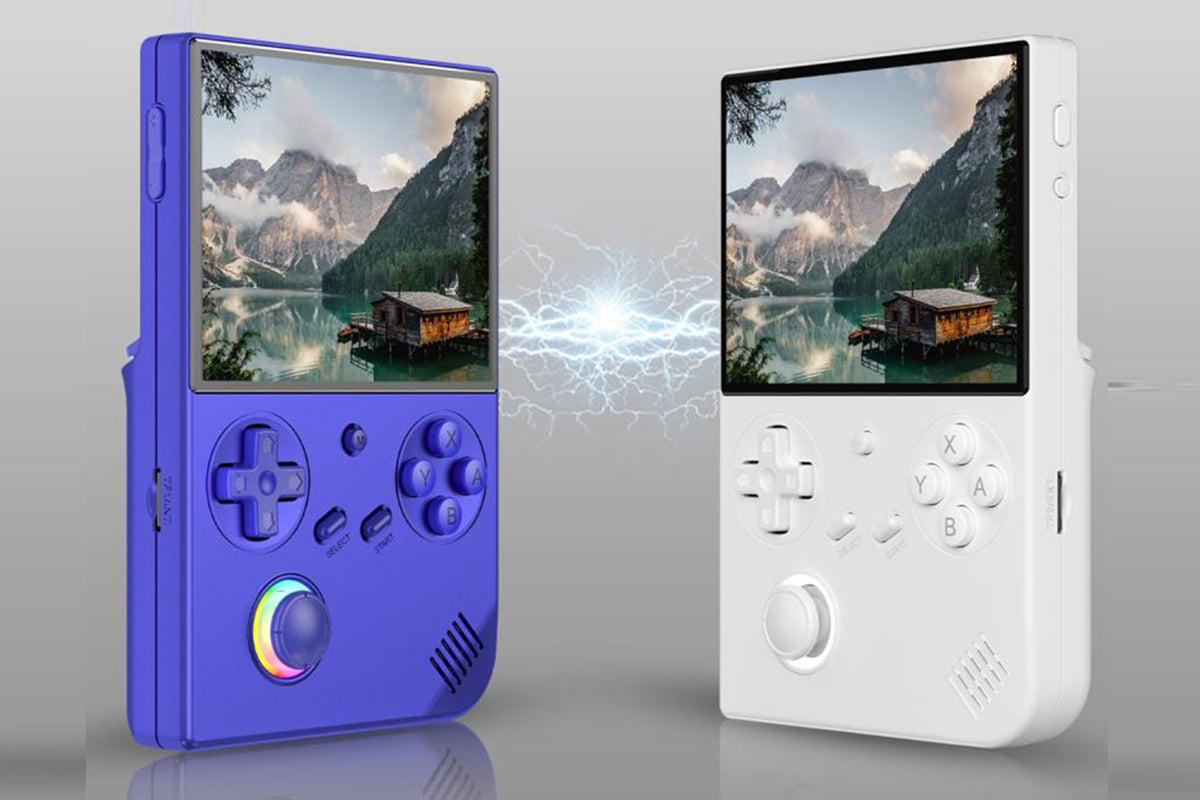 Handheld Retro Game Console 4 Inch Screen Built-in 64G TF Card Supports WiFi Bluetooth -Blue