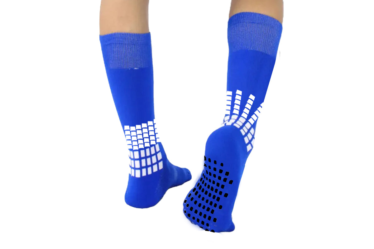 Anti Slip Non Slip Grip Yoga Socks Men Grip Skid Sport Socks-Blue