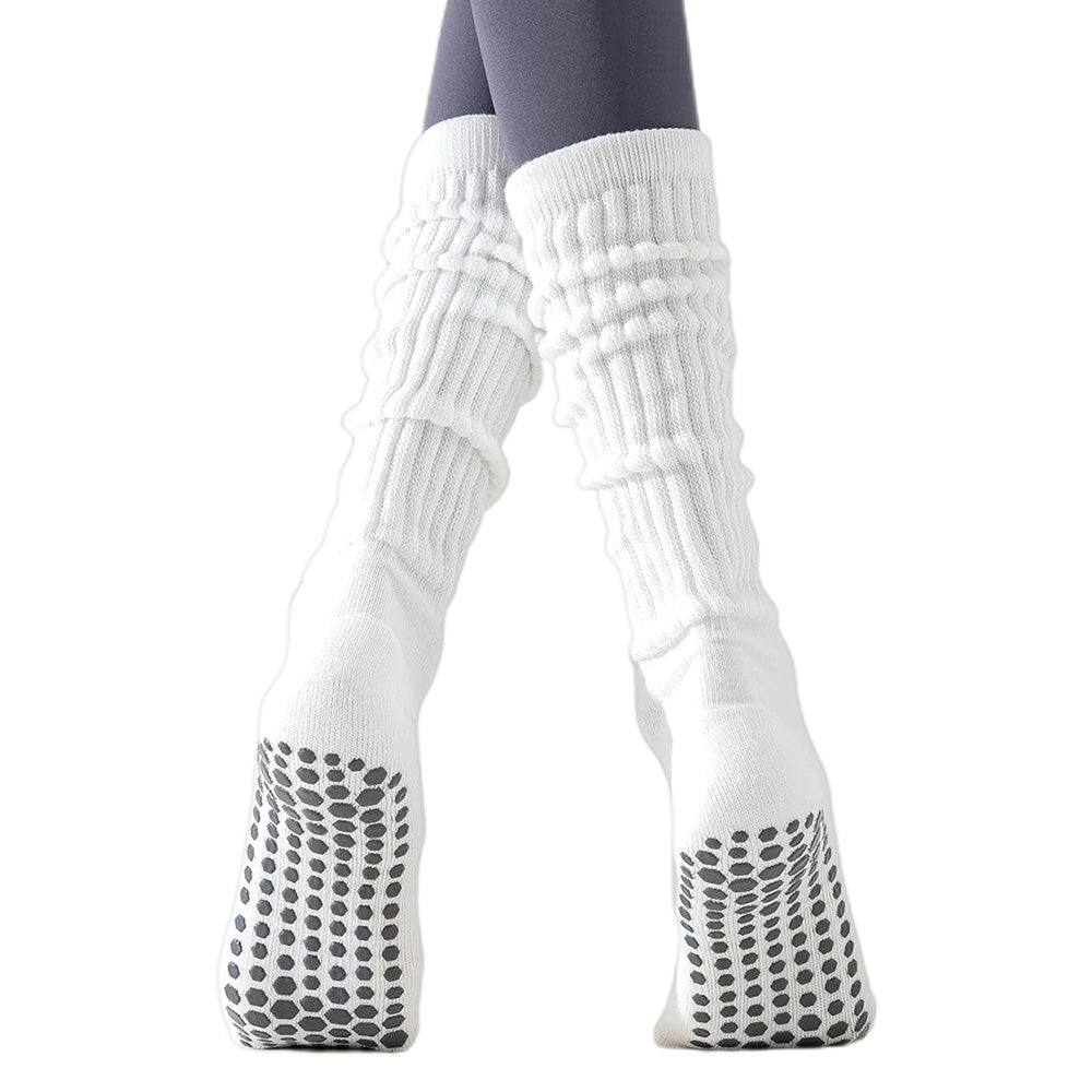 3 Pairs of Non-Slip Grips Yoga Socks Anti-Skid Knee-High Socks for Pilates Barre Dance Style 1