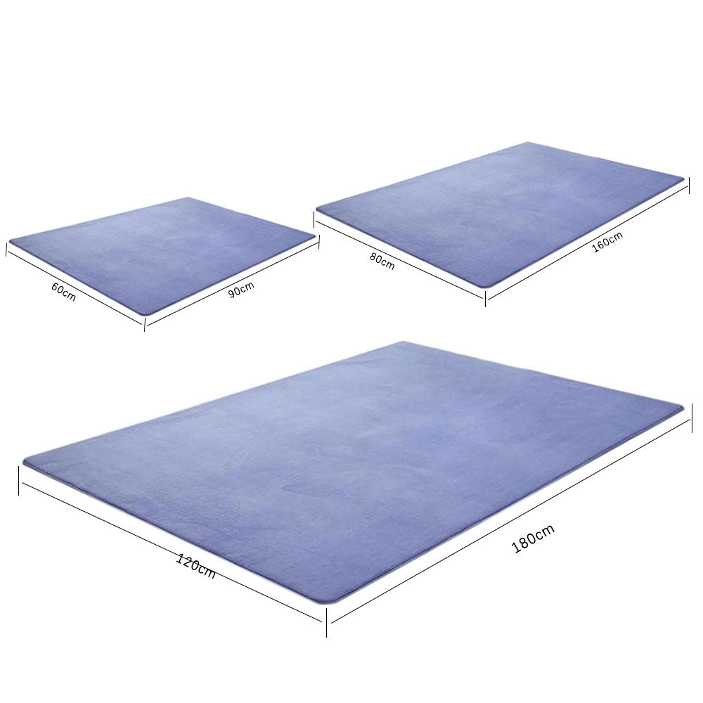 Coral Fleece Soft Carpet Fast Rebound Sponge Floor Mat-Blue