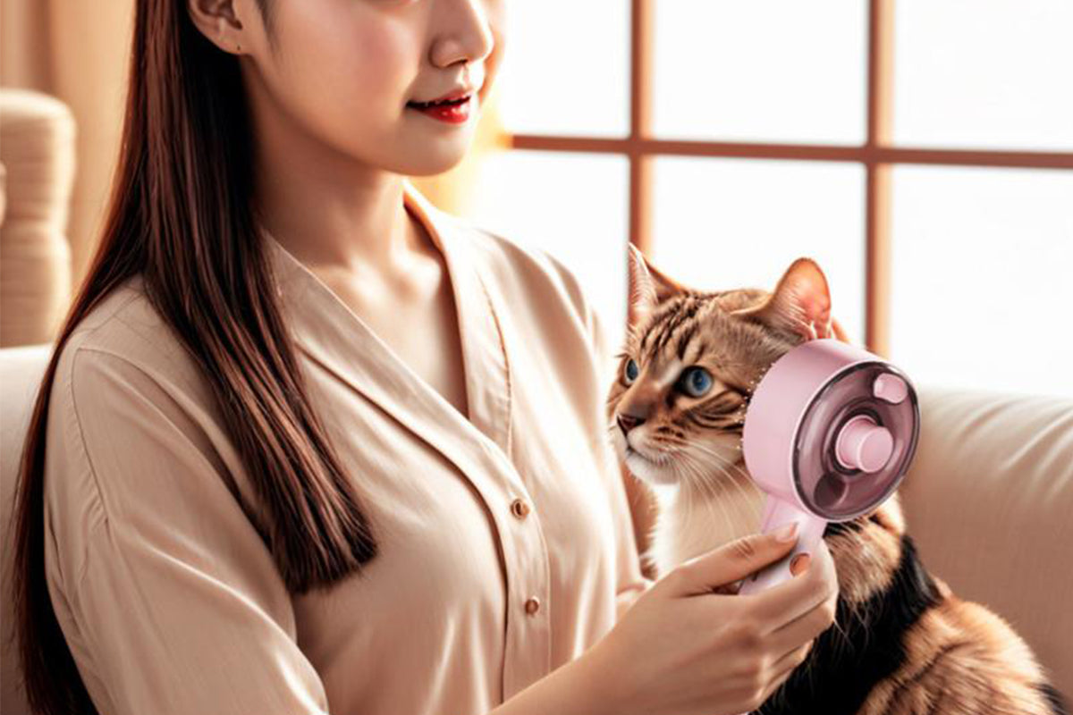 Cat Steam Brush Spray Comb UV Sterilization Cat Hair Crush for Long Short Hair Pets -White