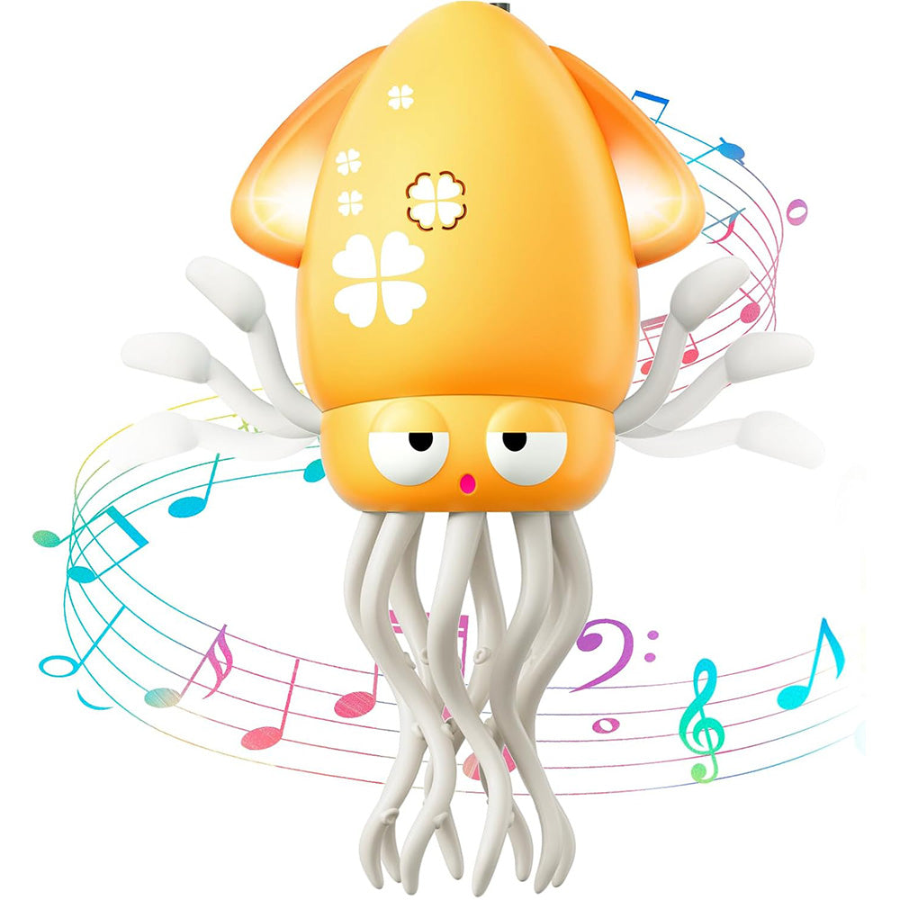 Dancing Electric Octopus Toy �Crawling Musical Squid for Tummy Time Yellow