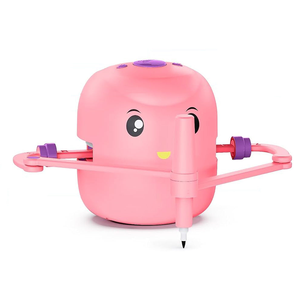 Interactive Educational Drawing Robot with 100 Cards Voice Interaction Learning Toy Pink