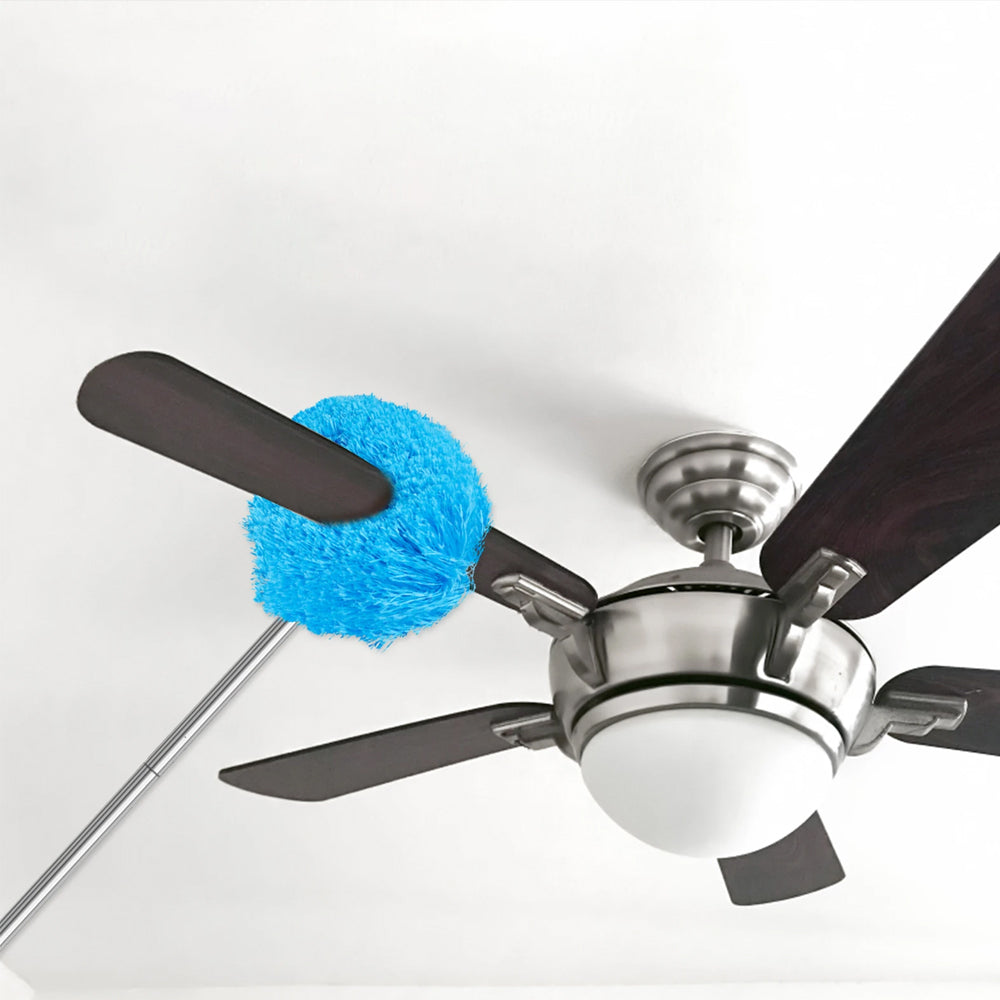 Adjustable Ceiling Fan Cleaner Duster Microfiber Duster for Walls Door Window Top Cleaning Blue