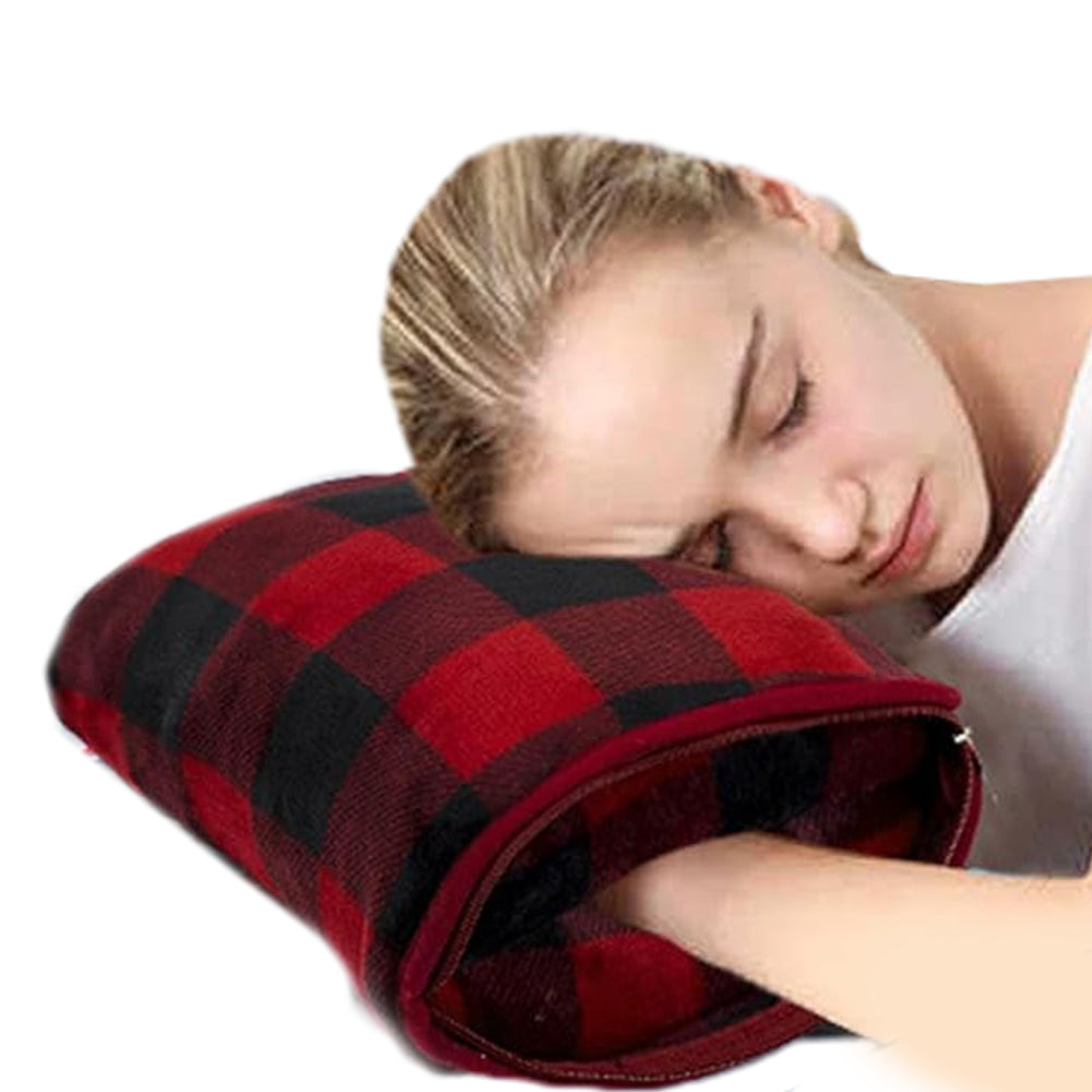 3-in-1 Travel Plane Shawl Blanket Multi-Functional Pillow Cloak Red