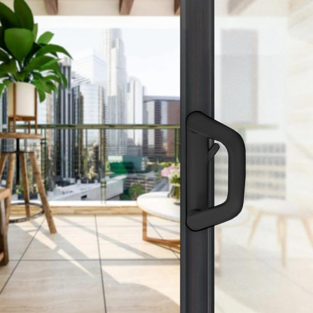 Sliding Door Lock Handle Set Security Lock with Keys for Glass Patio Door Black