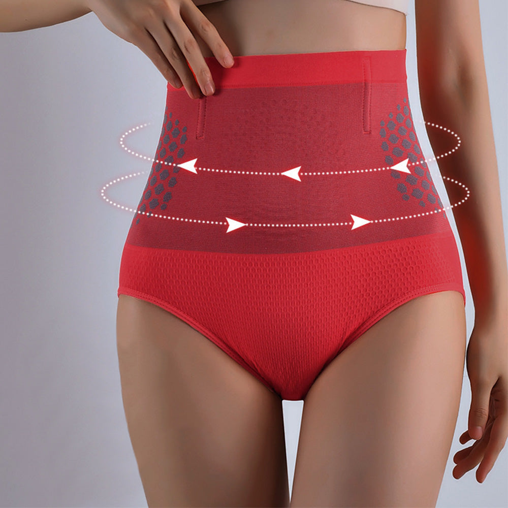 Postpartum Shapewear High Waist Tummy Control Panty Butt Lift for Women-Red