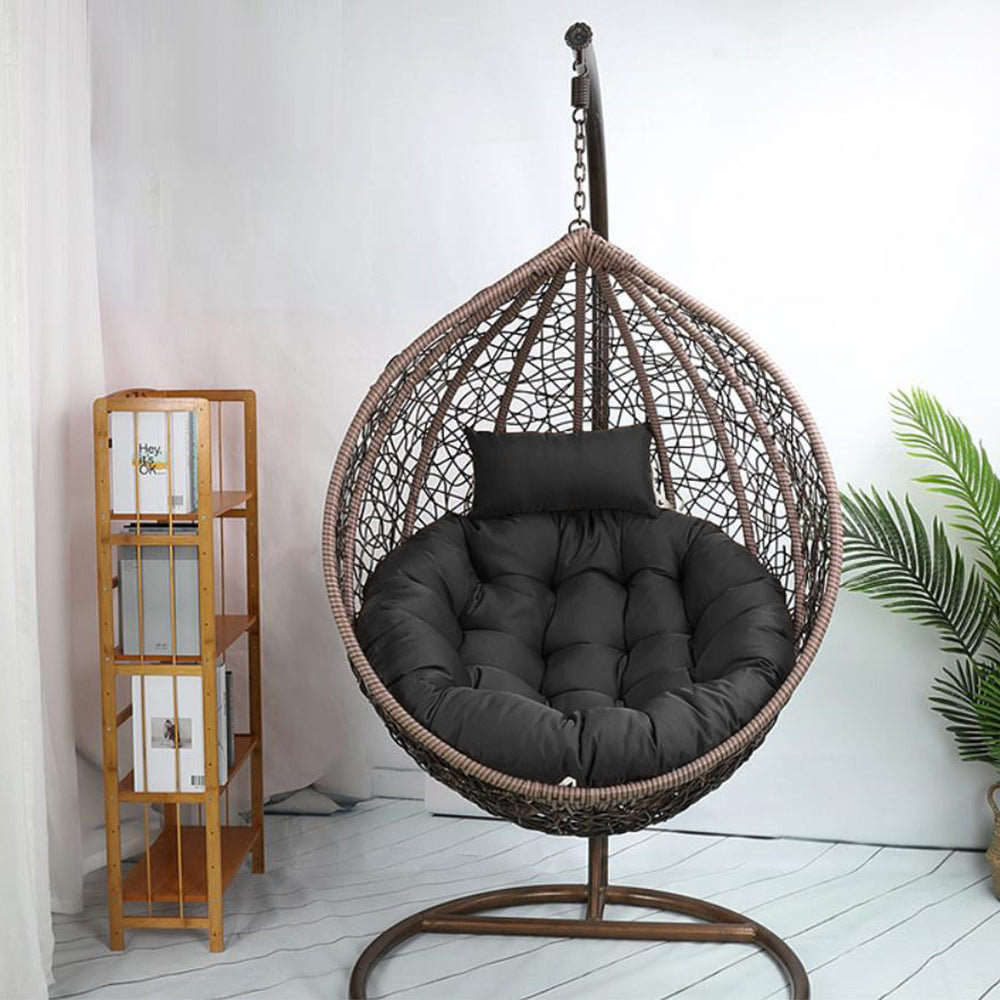 Hanging Egg Chair Cushion Seat Pad for Swing Chair Patio Furniture Black