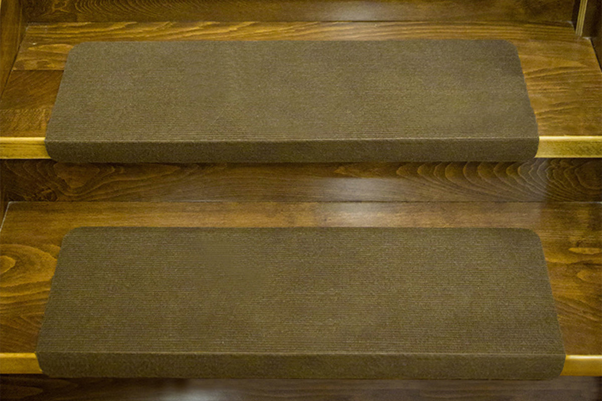 6Pcs Stairs Tread Mat Self-adhesive Cling Non Slip Wear-Resistant Carpet Mat-Coffee