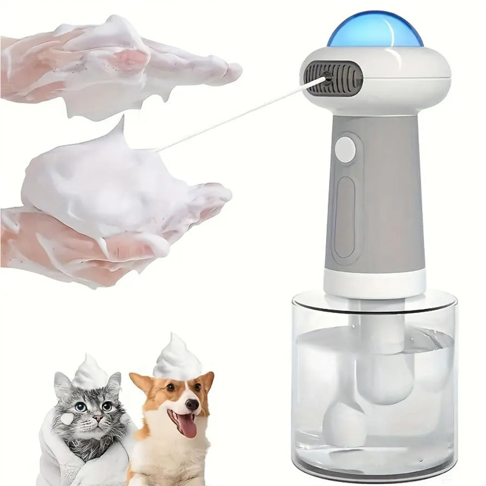 Electric Foaming Shampoo Dispenser for Dog and Cat Bathing Grey Style