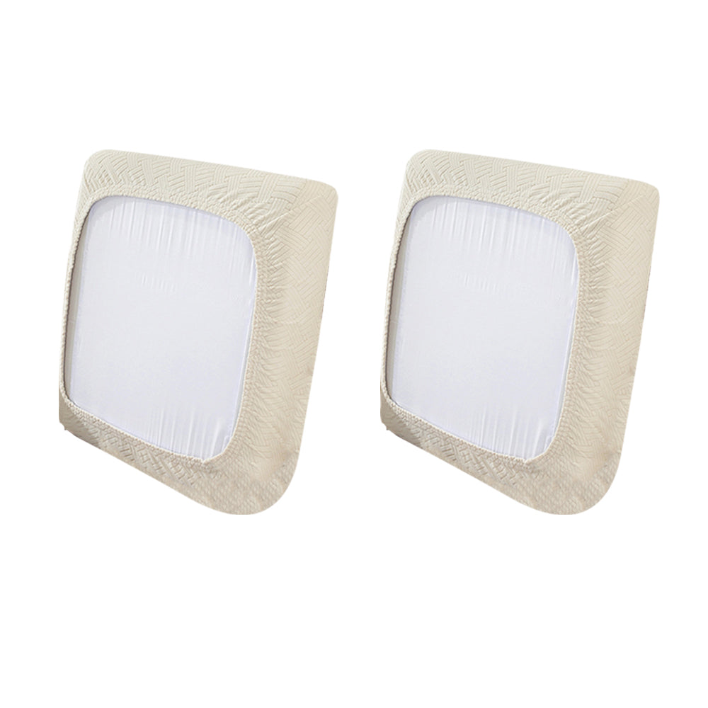 2Pcs Stretch Sofa Cushion Cover Lounge Sofa Seat Slipcover Protector Couch Cover Cream