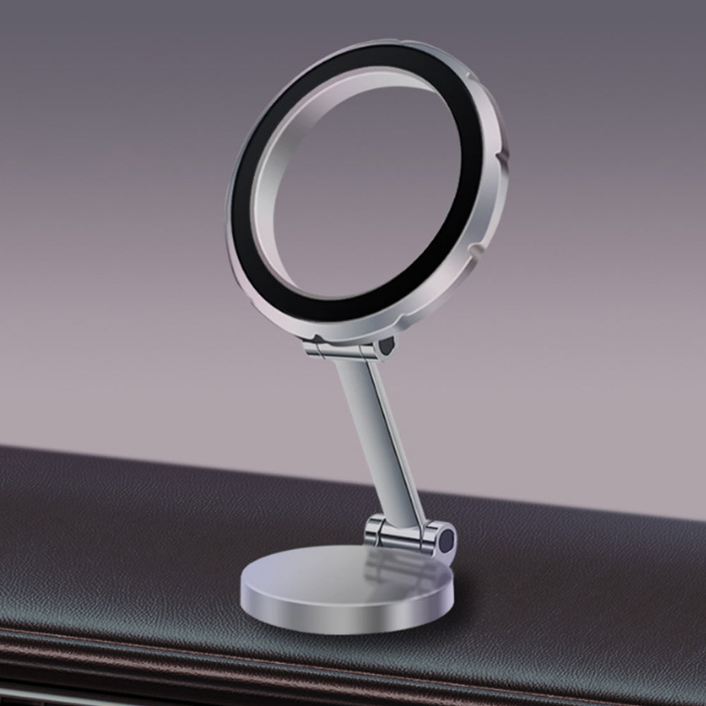 Magnetic Car Phone Holder Rotating Magnet Mount Mobile Cell Phone Stand Dash Fit Silver