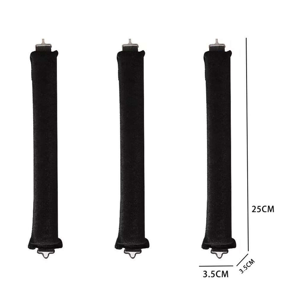 Heatless Overnight Curlers Set No Heat Curling Headband with Rods for Long Hair Black