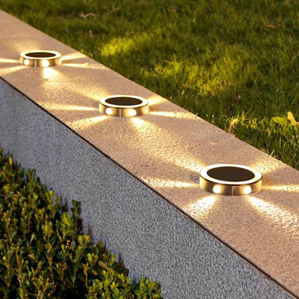 4Pcs Solar Ground Lights Outdoor Bright In-Ground Landscape Lighting Pathway Lawn Patio Yard Deck Decor Warm Light