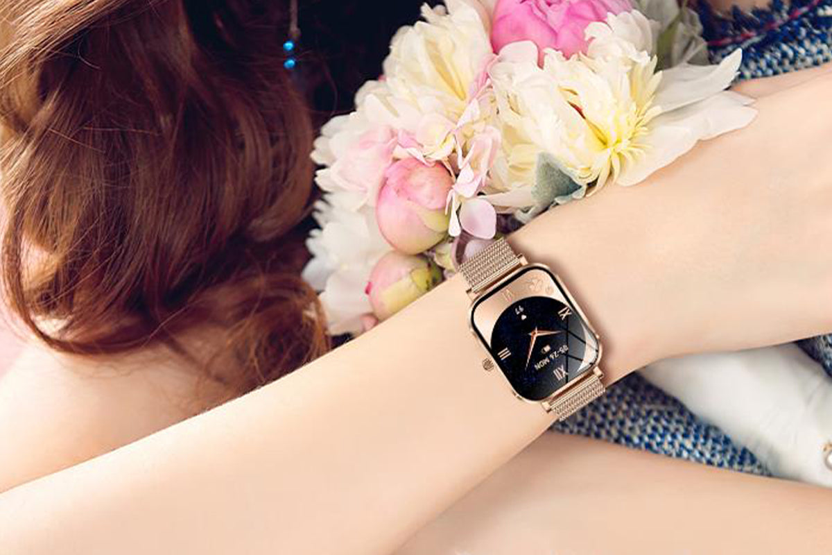 Smart Watch Bluetooth Call Make Calls Musics Fitness Tracker Heart Rate Sleep Monitor -Gold