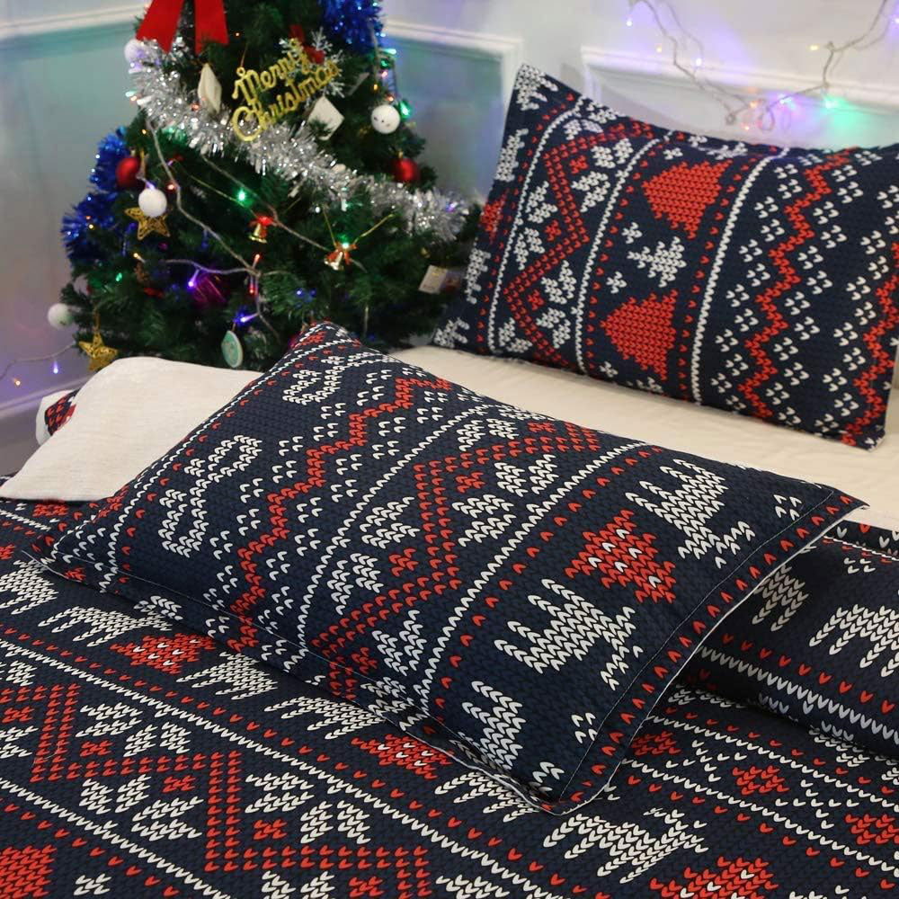 Christmas Pattern Bedding Set Xmas Style Duvet Cover Pillowcase  Home Decor Style 3