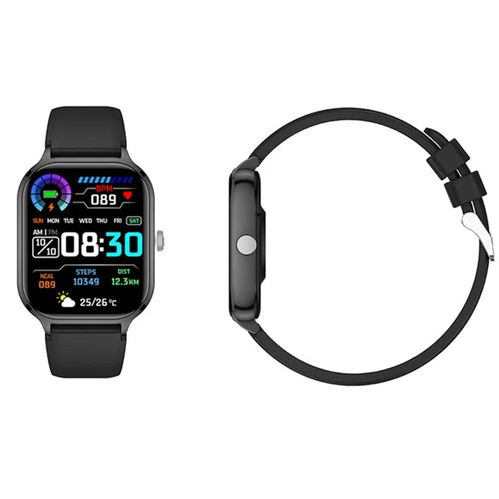 Bluetooth Smart Watch Sports Tracker Heart Rate/Sleep Monitor for iOS/Android Phone Black