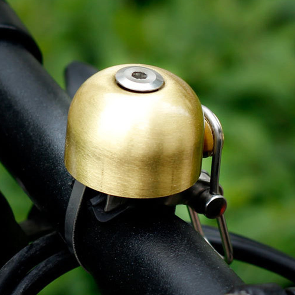 Retro Bike Bell Copper Crisp Cycling Bicycle Handlebar Bell Alarm Ring Gold