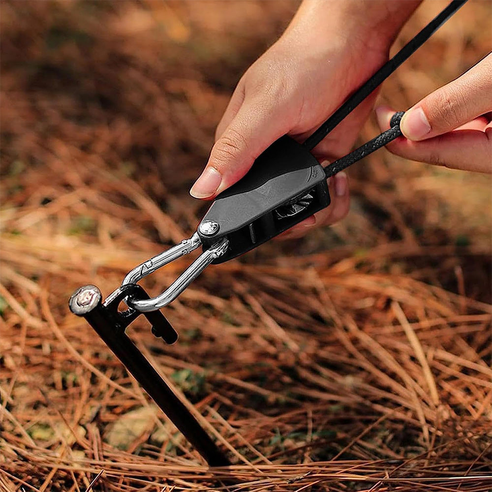 5M Adjustable Fast Release Pulley Camping Rope Camping Tent Guy Line for Canopy Black