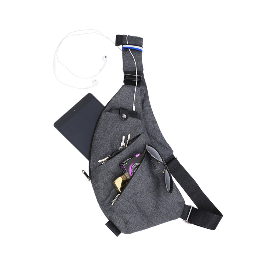 Multifunctional Anti-theft Sling Chest Pack Crossbody Bag Gray