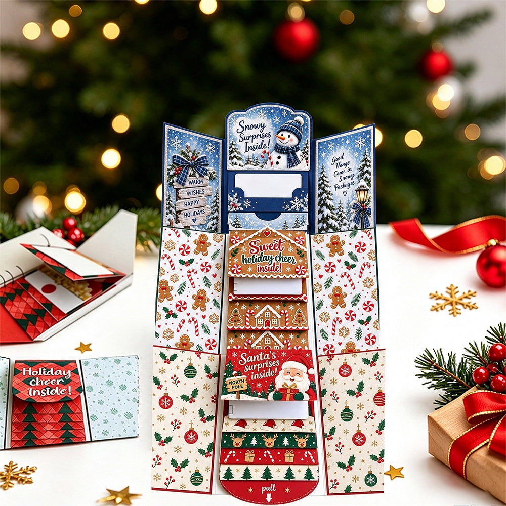 3 Piece Waterfall Christmas Gift Card Booklet Christmas Gift Card Book for Adults