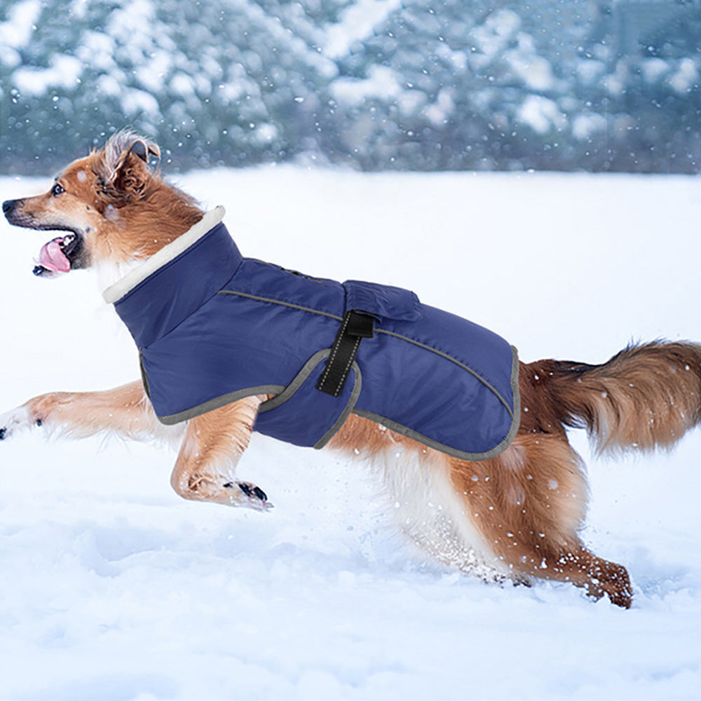 Winter Dog Coat Water Repellent Jacket for Small and Large Breeds Navy