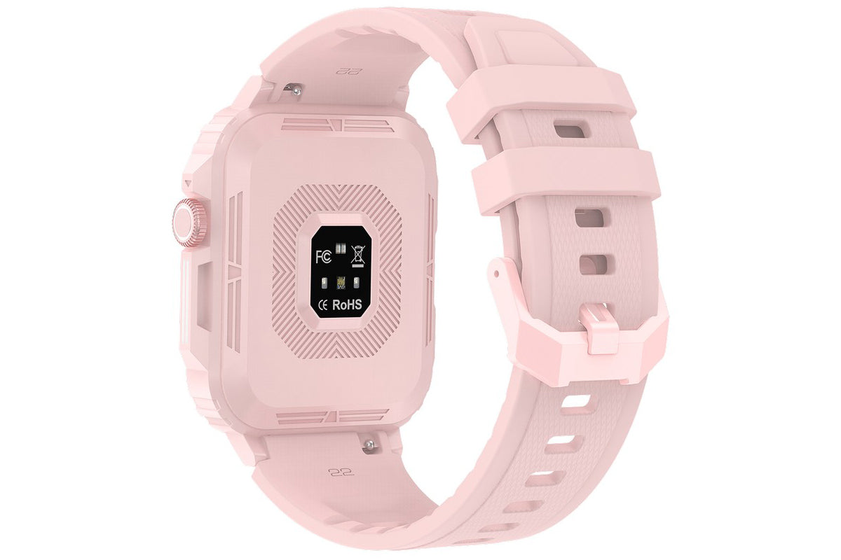 Military Smart Watch 1.95-Inch Fitness Tracker with Heart Rate Sleep Monitor 100 Sports Modes Activity Tracker-Pink