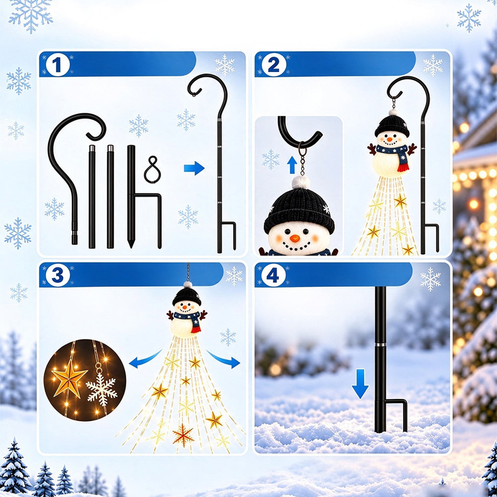 Solar Snowman Stake Solar Light Warm LED Garden Decoration Light