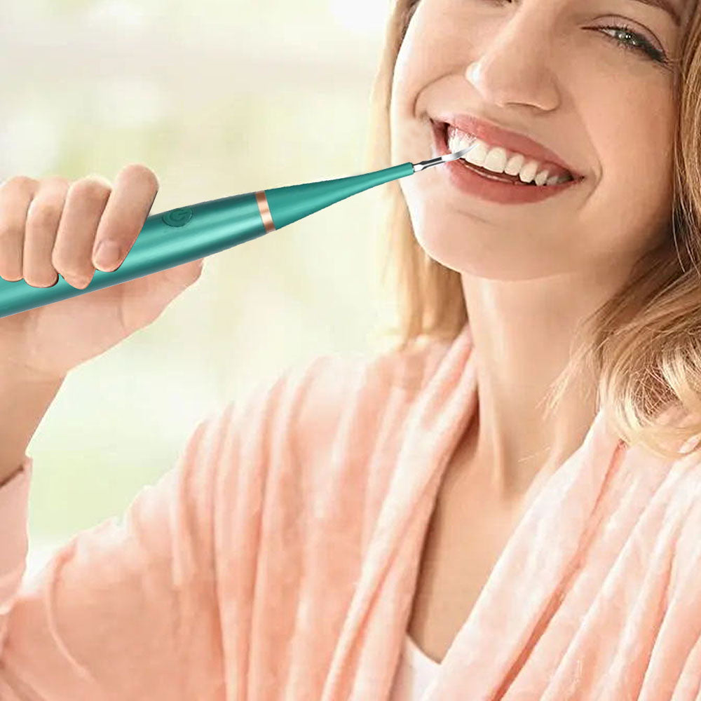 6-in-1 Electric Ultrasonic Teeth Calculus Remover Oral Tooth Cleaner Green