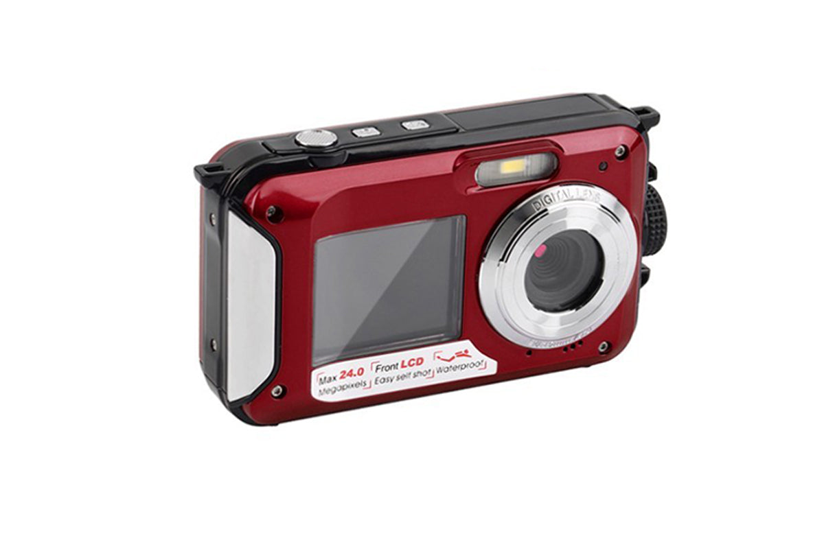 24MP Waterproof Portable Digital Underwater Camera Red