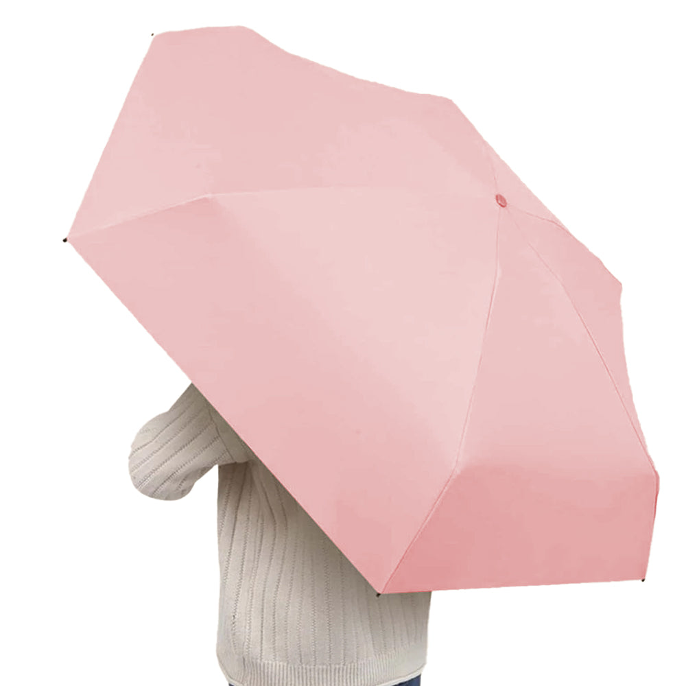 Mini Pocket Umbrella Anti-UV Sun/Rain Windproof 6 Folding Umbrella - Pink