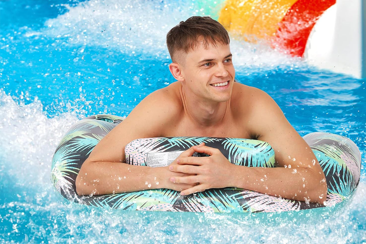 Inflatable Pool Float Chair Thickened Inflatable Pool Floating Bed Pool Hammock for Adults Swimming Pool Toys-Style3: Dark-colored leaf lounge chair