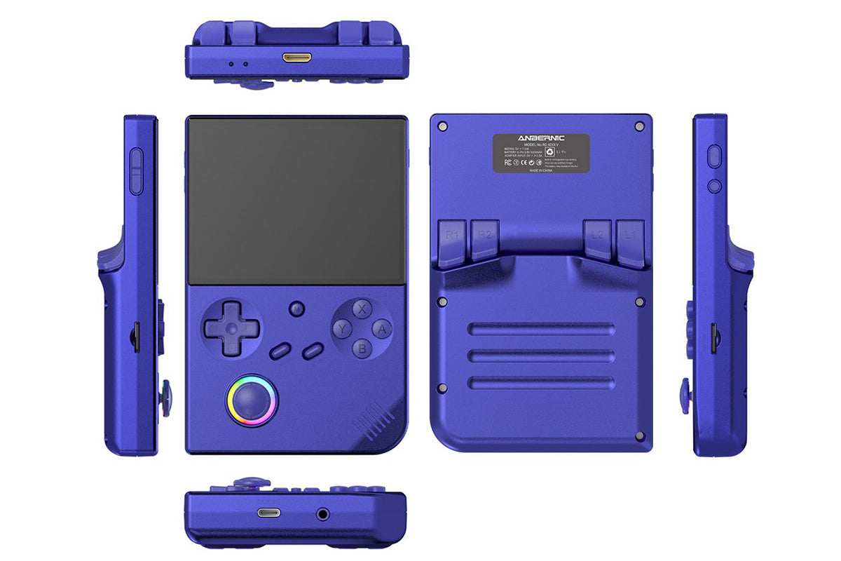 Handheld Retro Game Console 4 Inch Screen Built-in 64G TF Card Supports WiFi Bluetooth -Blue
