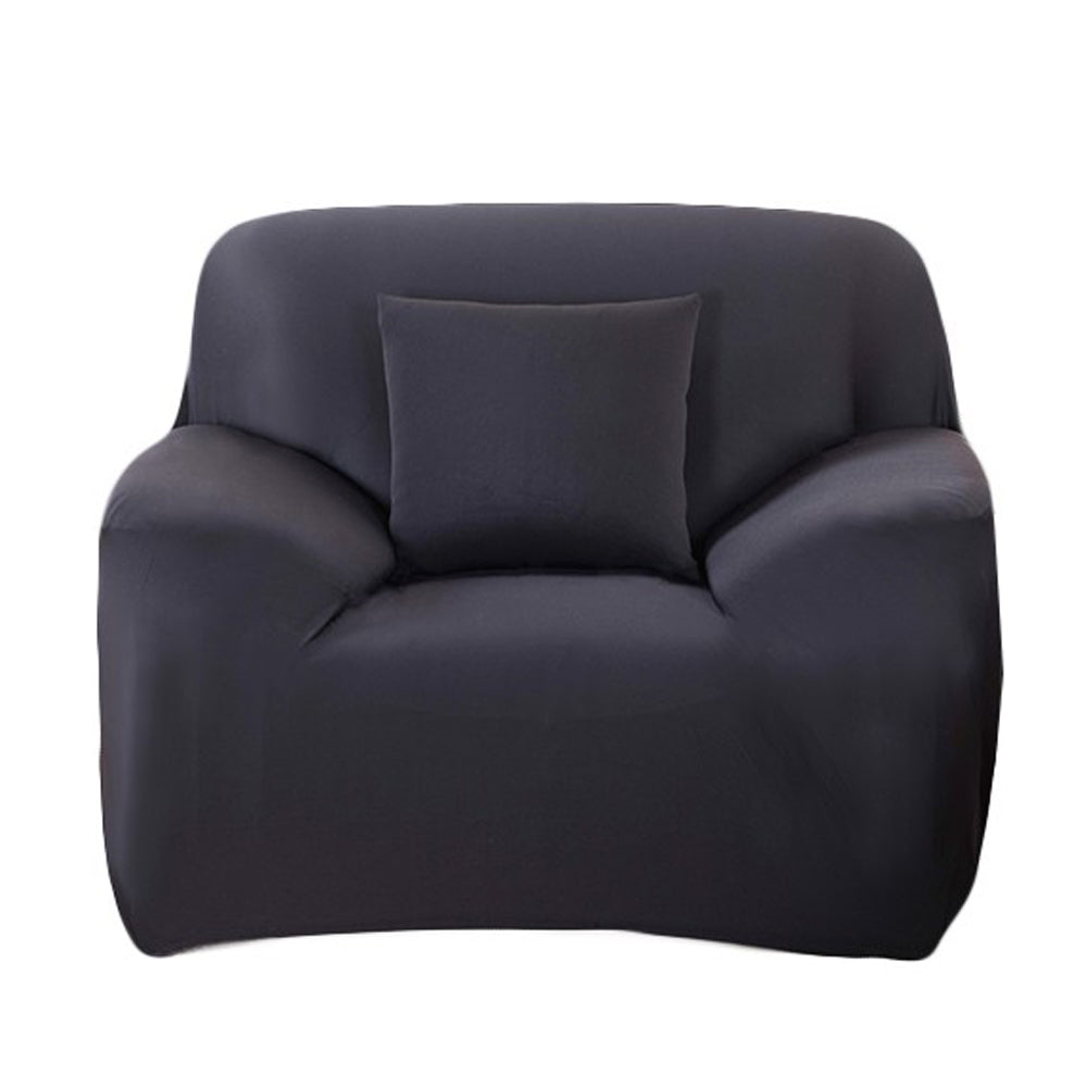 Soft Single-Seater Sofa Cover Breathable Stretch Non-Slip Sofa Protective-Black