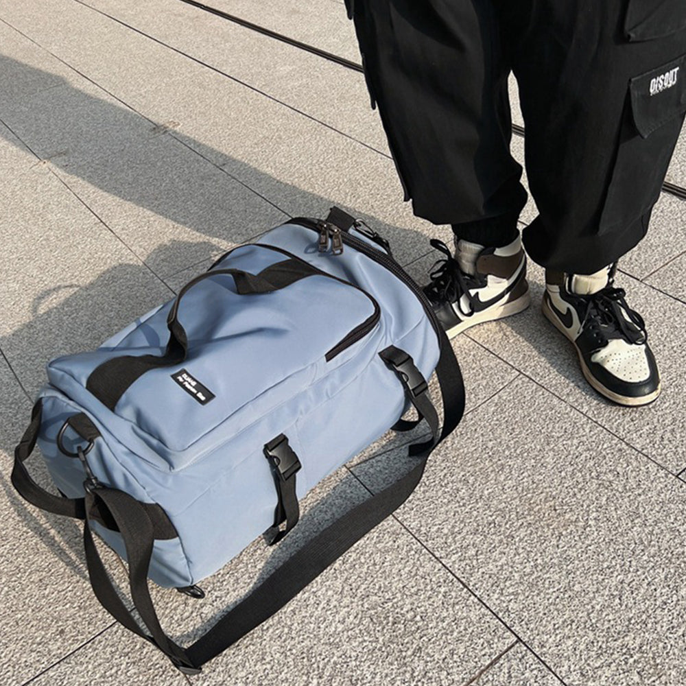 3-in-1 Sports Duffle Bag Travel Backpack Weekender Overnight Bag Blue
