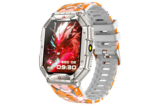 Smart Watch 2.1-Inch Fitness Watch with All Day Heart Rate Sleep Monitor Blood Oxygen Flashlight 107 Sports Modes Activity Tracker-Silver