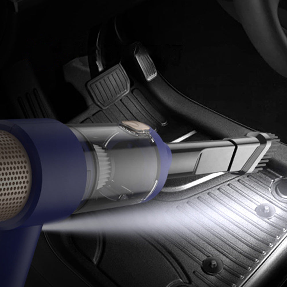 4-in-1 Handheld Car Vacuum Cleaner Portable Cordless Air Duster with LED Light for Car Home Office Blue